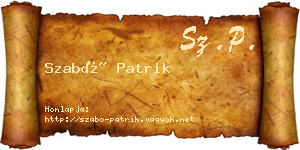 Szabó Patrik névjegykártya