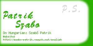 patrik szabo business card